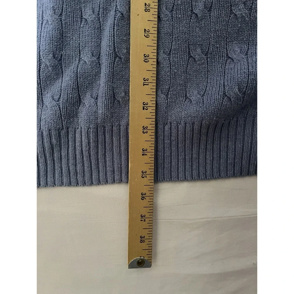 Polo Ralph Lauren 100% Silk Cableknit Sweater Men's 3XLT Periwinkle Blue Preppy